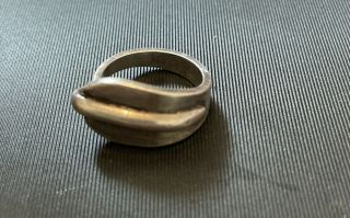Henry Steig (stamped) Mid Century Modern Sterling Silver Ring 6 1/4