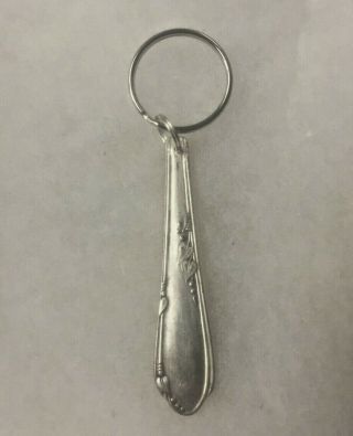 Vintage Hand Crafted Silver Plate Silverware Handle Key Chain Ring 2