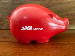 Vintage Anz Large Piggy Bank Money Box Red