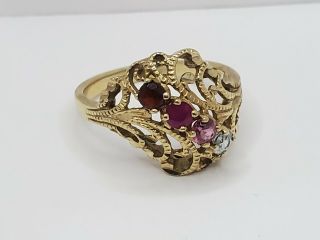 Solid 10k Gold Mother Ring Sz 7 Very Solid