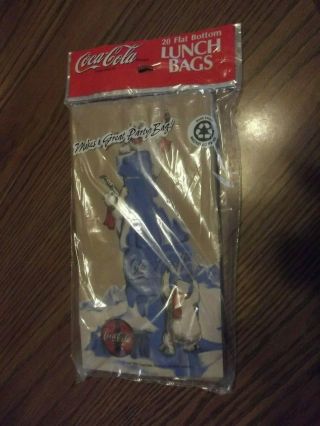 1997 Coke Coca Cola Polar Bear Lunch Bags Mip 20 Paper Bags