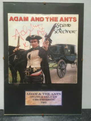 Adam And The Ants Stand & Deliver Adam Ant Signed Framed Single 1980s