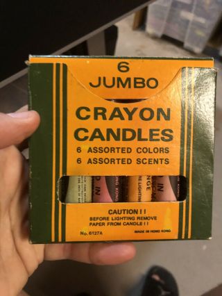 Vintage Crayon Candles Scented Emergency Designed To Look Like A Box Of Crayola