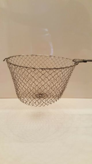 Vintage Collapsible Wire Mesh Strainer Basket With Handle Made In France