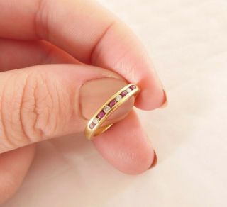 18ct Gold Ruby Diamond Half Eternity Ring,  18k 750