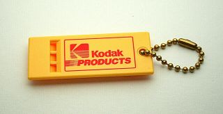 Vintage Kodak Products Film Promo Advertising Whistle Key Chain 1970s Nos