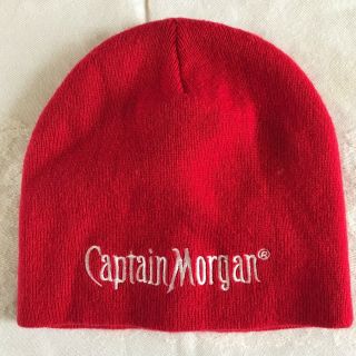 Captain Morgan Rum Skull Cap Beanie Red Knit Warm Winter Ski Snowboard Hat
