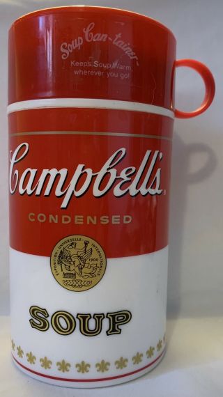 Vintage Campbells Soup Can - Tainer Insulated Thermos 11.  5oz With Instructions