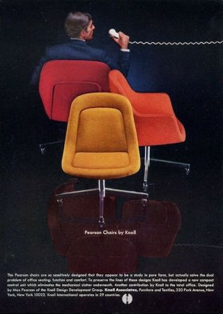1969 Knoll Print Ad Features Max Pearson Designed Chair