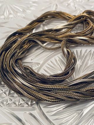 VTG Couture Gold Mesh braided Necklace Signed Grosse Germany 1969 Dior 3