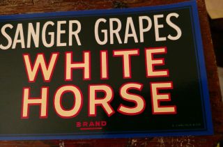 25 WHITE HORSE GRAPE CRATE LABELS VINTAGE 1940s SANGER,  CALIFORNIA stallion 3