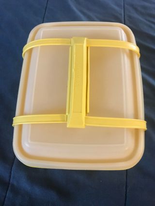 Tupperware 3 Piece Yellow Pack & Carry Lunch Box Or Ice Cream Keeper 1254