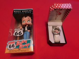 Betty Boop Route 66 Wacky Wobbler Bobble Head & Betty Boop Ladies Watch