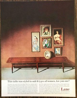 1960 Lane Furniture Print Ad Table Styled To Suit 6 Types Of Women
