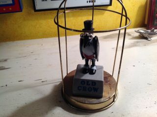 Old Crow Kentucky Whiskey 5 " Penguin Plastic Bar Advertising Figure (with Cage)