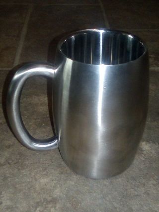 Rsvp 18/8 Endurance Stainless Steel Drinkware Double Wall Beer Coffee Mug