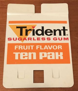 Vintage Metal Trident Sugarless Gum Rack Sign 1970’s Gas Station