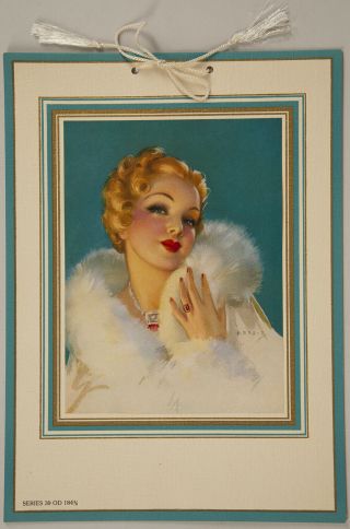 Rare Unique 1939 Jules Erbit Thos D.  Murphy Pin - Up Calendar Blonde Is Gorgeous
