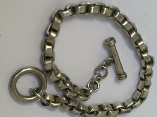 Vintage Heavy Sterling Silver English Hallmarked Unisex Double Link Bracelet 26g