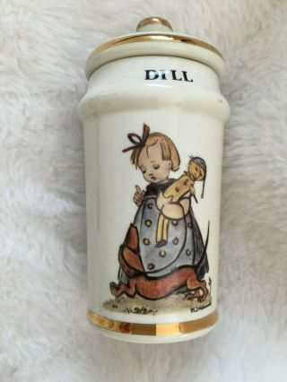 Vintage M.  I.  Hummel Porcelain Spice Jar By Ars - Dill Spice