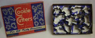 12 Boxed Vintage Metal Cookie Cutters For All Party Occasions A