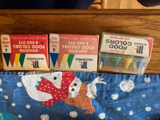 3 Boxes Of Vintage Mccormick Food Colors & Egg Dye Food Coloring Set 1 Empty Box