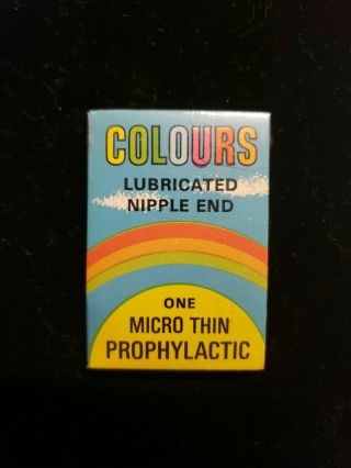 Vintage Colours Old Full Condom Pack Circle Rubber Newark Nj Old Stock