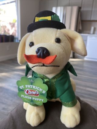 2020 St.  Patrick’s Day Raising Cane’s Plush Dog Nwt