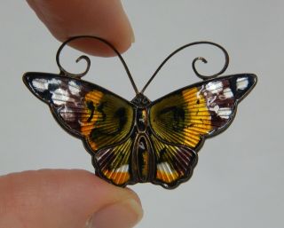 David Andersen Norway Sterling Silver Enamel Butterfly Pin Brooch - 82144