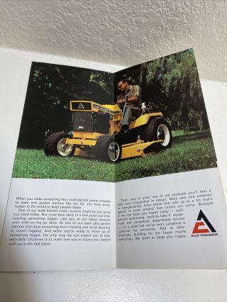 Vintage Allis - Chalmers Cub Cadet Garden Tractor Dealers Brochure/poster 2