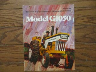 1969 White Minneapolis - Moline Model " G1050 " Tractor Brochure.  8pg.  Good