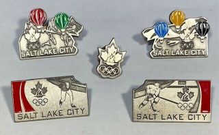 2002 Salt Lake City Olympic Pin 5 Piece Puzzle Set Canada Noc