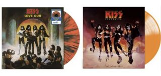 Kiss Love Gun & Destroyer Orange Splatter Vinyl Walmart Ltd Ed.  Paul Gene Ace
