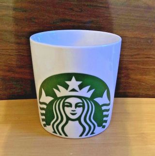 Starbucks Coffee Cup Mug - White Ceramic Green Mermaid Design 16 Oz