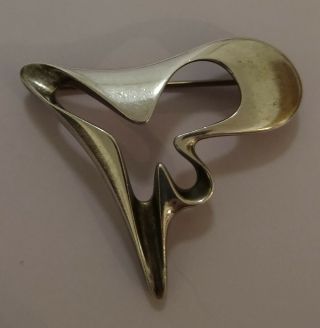 1956 Signed Georg Jensen Sterling Silver Pin Brooch By Henning Koppel 324
