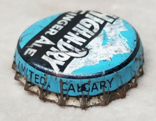 Vintage Canadian 1950s High - n - Dry Ginger Ale Cork Lined Bottle Cap Calgary,  AB. 2