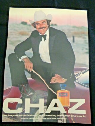 1978 Print Ad Tom Selleck Chaz Cologne After Shave Cowboy Hat Boots Tuxedo Tux