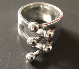 Anna Greta Eker Sterling Silver 925 Modernist Scandinavian Mcm Jester Ring 6 7