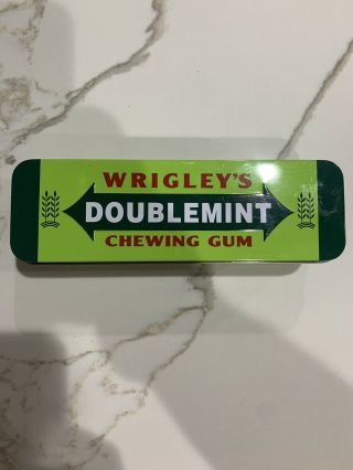 Wrigley’s Doublemint Chewing Gum Novelty Tin Container Pencil Holder