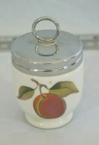 Royal Worcester Porcelain Milk Glass Small Single Egg Coddler - Fruit / Berries