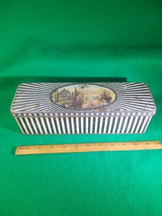York Metal Package Co.  Tin With Sail Boat Vintage