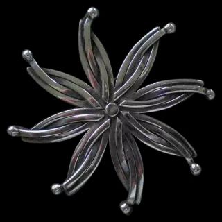 Reveriano Castillo Taxco Mexico Signed Numbered Sterling Silver Pinwheel Brooch