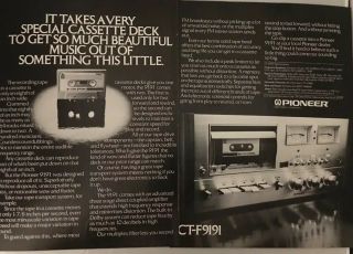 1977 Pioneer Ct - F9191 Cassette Vtg Electronics Print Ad / Revolutionary War