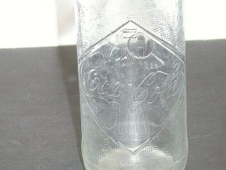 Coca Cola Coke Clear Bottle Embossed Diamond 10 Oz.  Straight Side 2