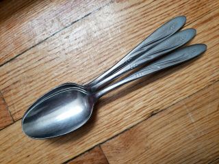 3 Antique Vintage Collectable Universal Inc Stainless Steel Soup Spoons 7 " - Usa