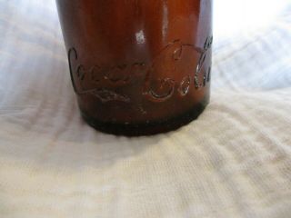 1905 1915 Coca Cola Straight Sided Glass Bottle Root Amber Memphis Tenn Root 443
