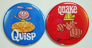 Quisp And Quake Cereals Fridge Magnets