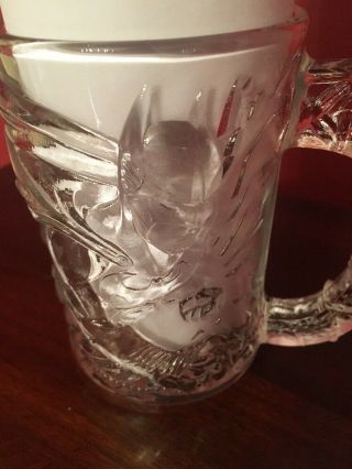 Mcdonalds Batman,  Batman Forever Gotham 3d Clear Glass Mug Cup1995 Dc Comics Usa