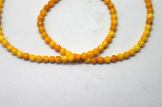 SMALL Natural Baltic Butterscotch Amber Round Beads Necklace 16.  5 