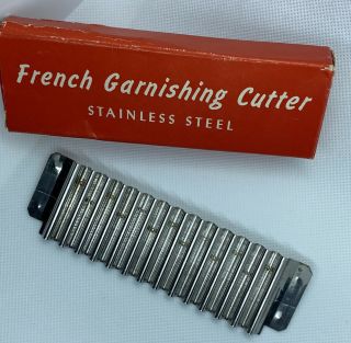 Vintage French Stainless Steel Garnishing Cutter With Box